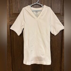 SPANX Men's Ultra Sculpt White V-Neck Shaping Compression Tee Size Large